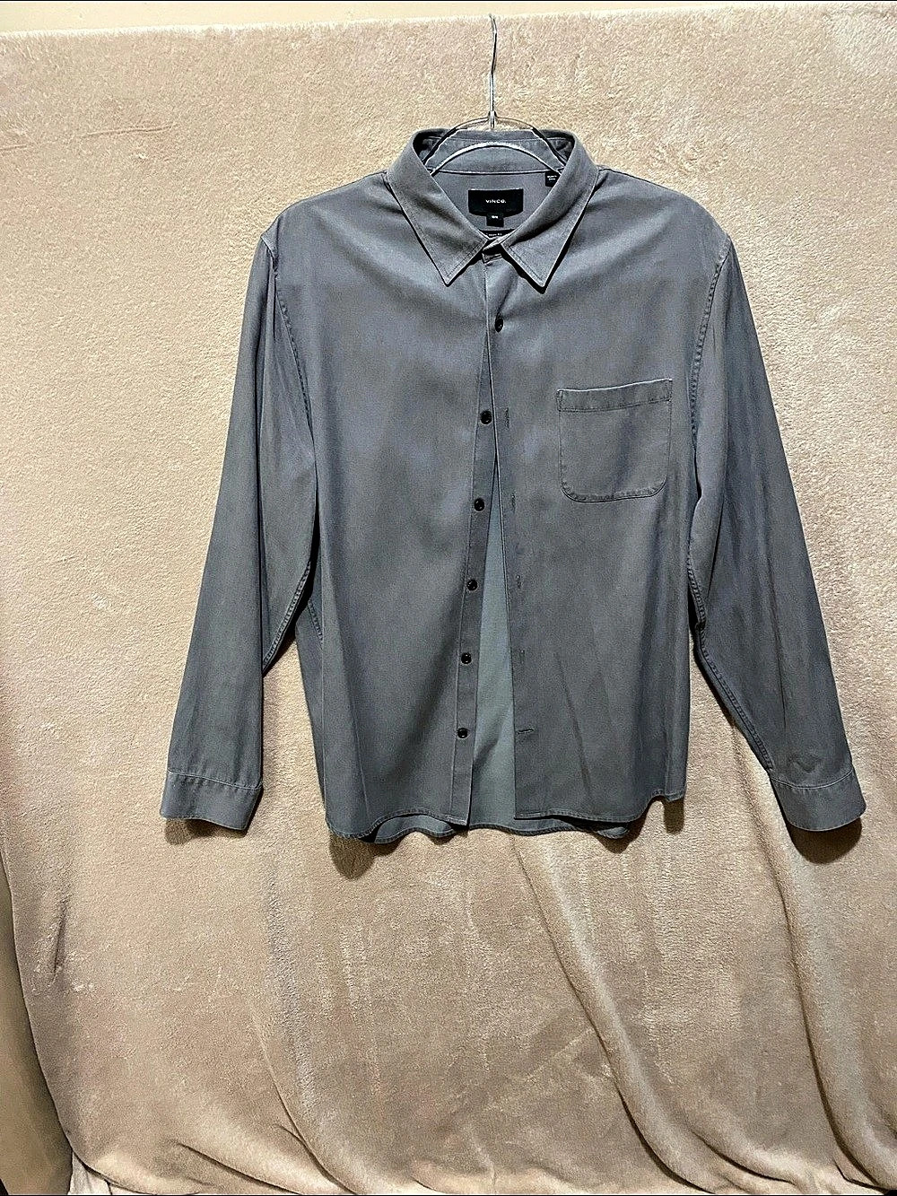 Vince. Gray Button Down Shirt Size Medium